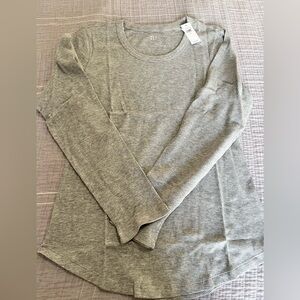 Gray Long Sleeve Ribbed Top new with tag